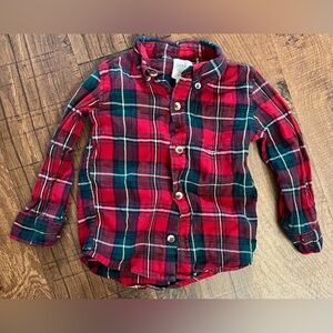 Peek little peanut red plaid button down xl extra large 18-24 months toddler